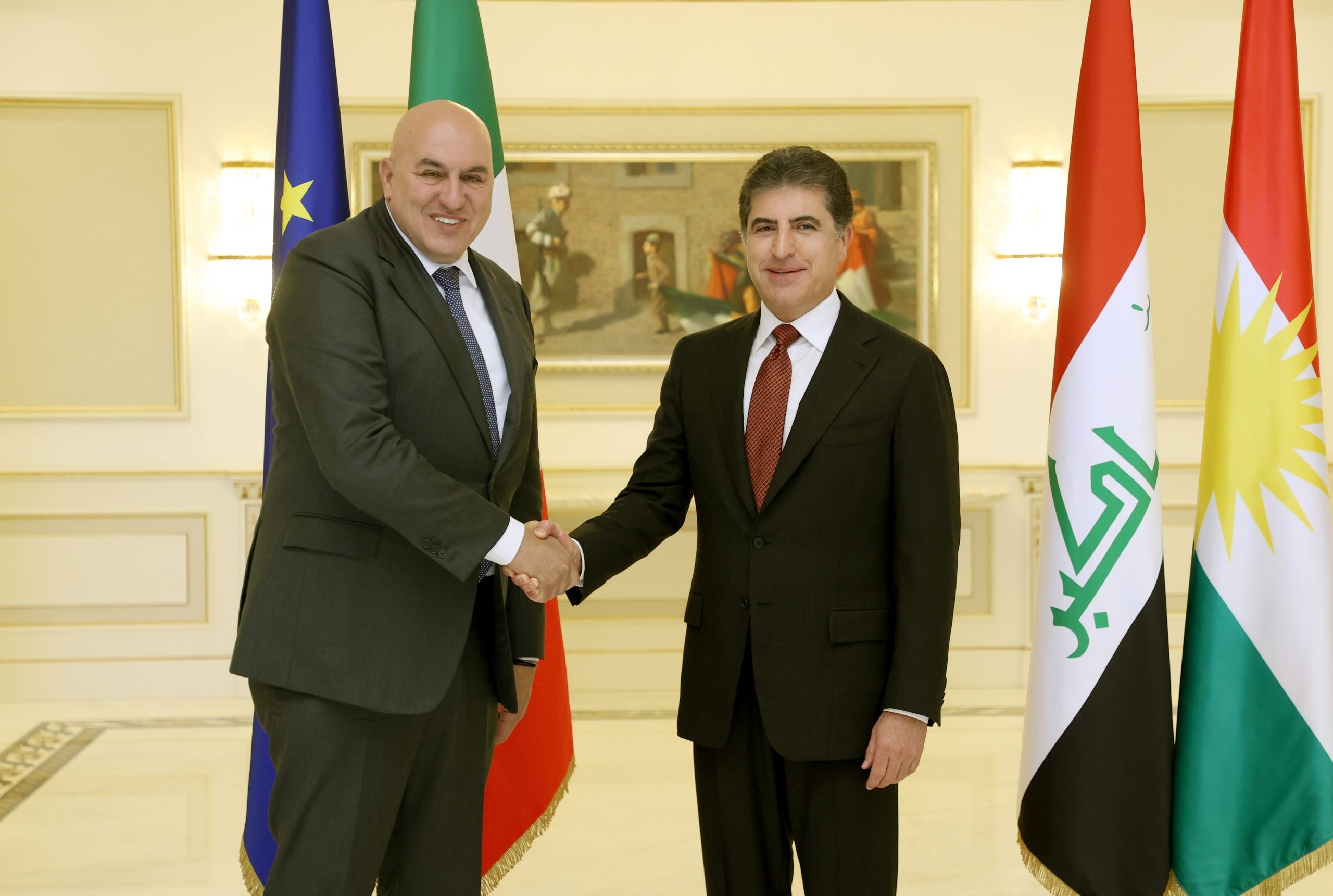 President Nechirvan Barzani and Italian Defense Minister Hold Productive Talks on Strengthening Ties and Promoting Stability in the Region