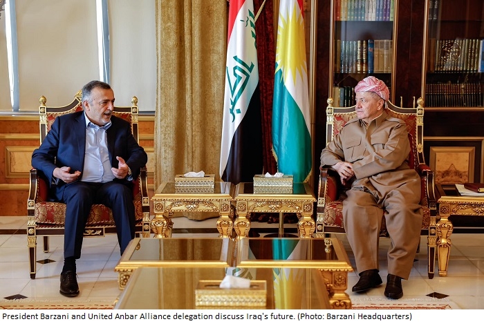 President Barzani Receives High-Level Delegation from United Anbar Alliance