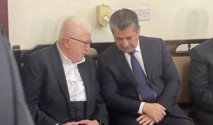 مسرور بارزاني يشارك في عزاء عقيلة الرئيس العراقي الأسبق فؤاد معصوم