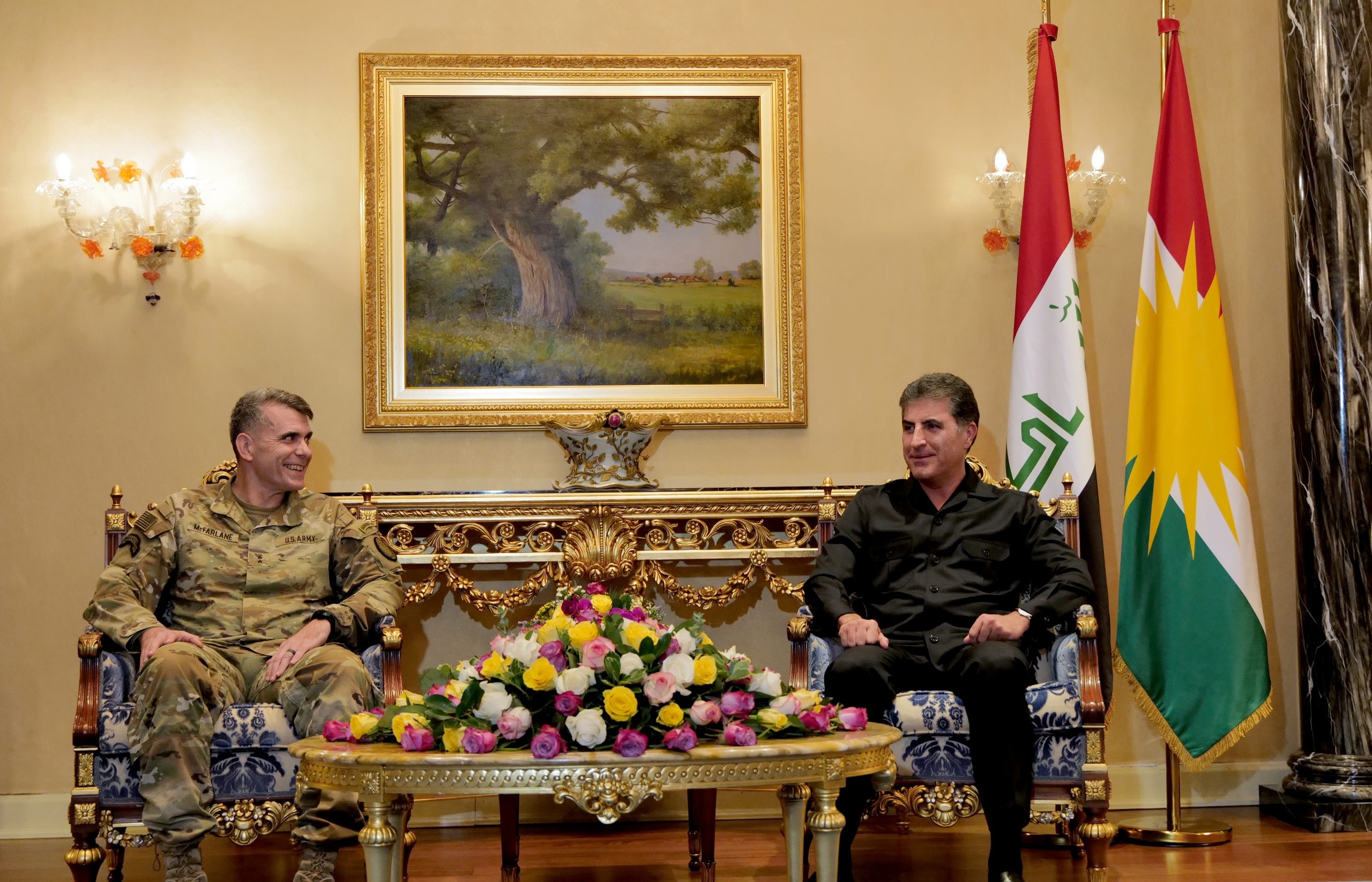 President Nechirvan Barzani receives a high-level military delegation of the Coalition Forces