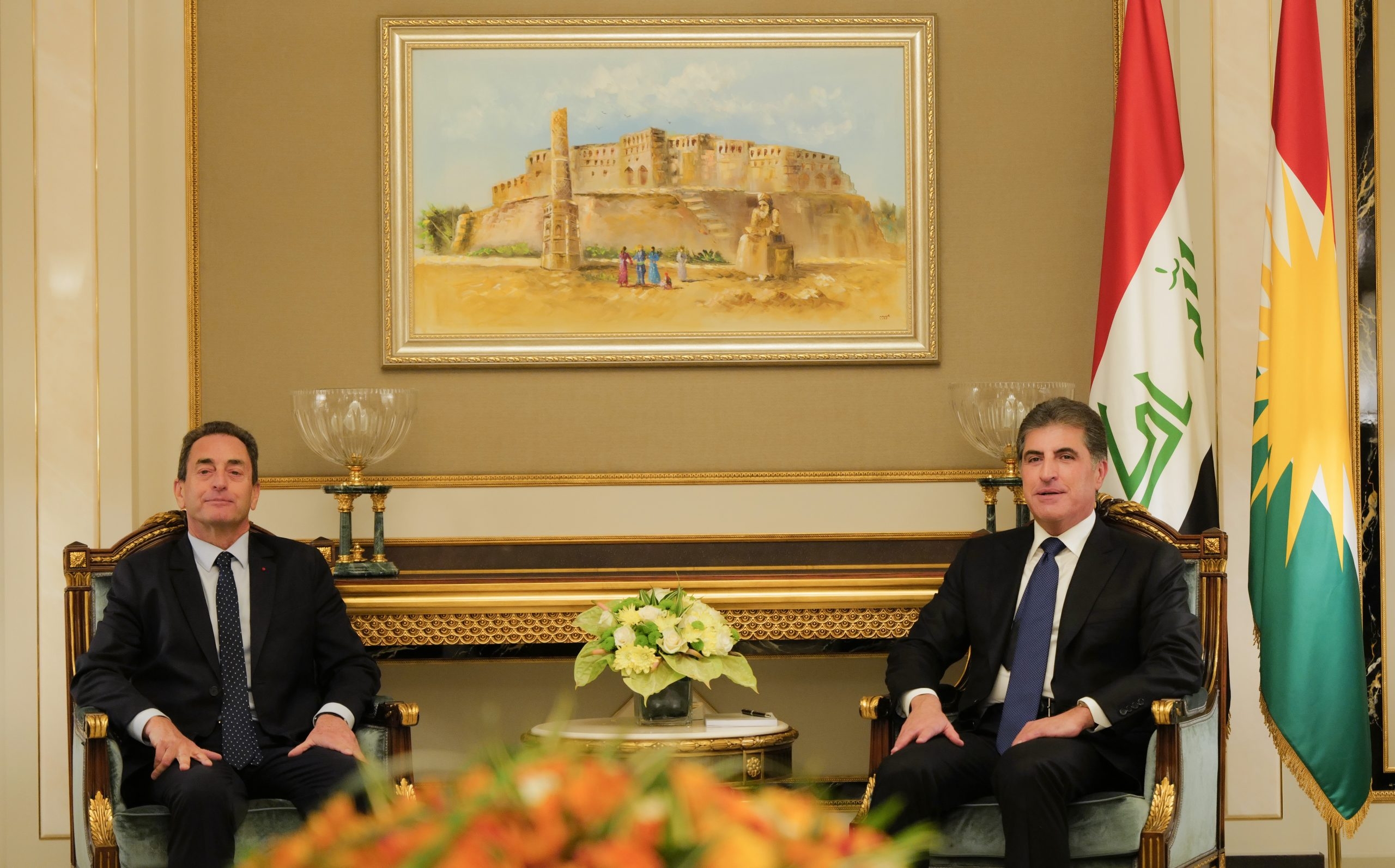 President Nechirvan Barzani and French Ambassador Discuss Ongoing Erbil-Baghdad Talks and Bilateral Cooperation