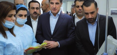 President Nechirvan Barzani visits those injured in the Hamdaniyah fire incident