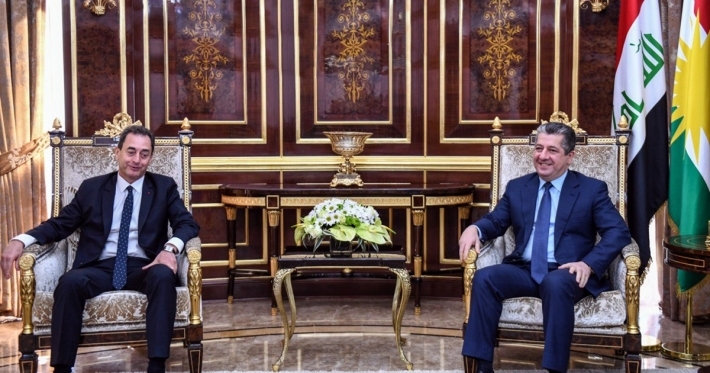 مسرور بارزاني والسفير الفرنسي يؤكدان ضرورة تأمين الحقوق الدستورية والاستحقاقات المالية لإقليم كوردستان