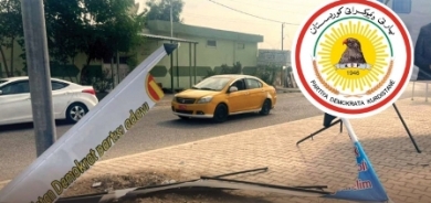 حملة ممنهجة لتمزيق اللوحات الانتخابية للديمقراطي الكوردستاني في كركوك