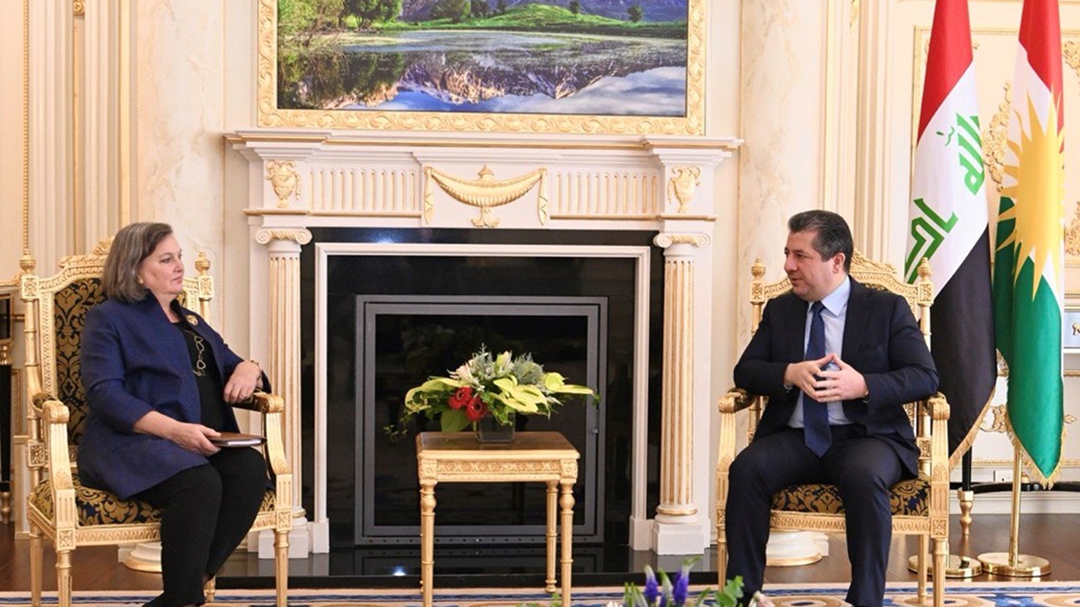 رئيس حكومة إقليم كوردستان يجتمع مع نائبة وزير الخارجية الأمريكي