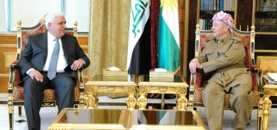 KDP President Masoud Barzani Meets PMF Head Falih Al-Fayyadh to Discuss Regional Politics and Security Threats