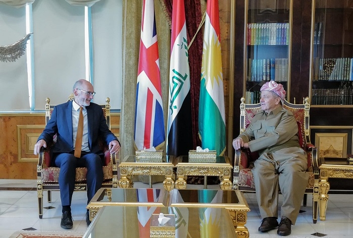 President Masoud Barzani Meets with British Ambassador Stephen Hickey to Discuss Recent Attacks