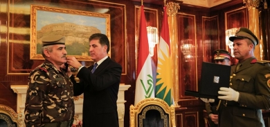 President Nechirvan Barzani promotes ranks of Peshmerga Ministry officers