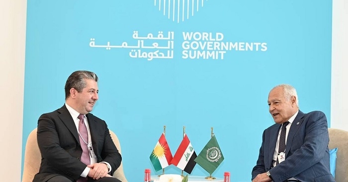 KRG Prime Minister and Arab League Secretary-General Meet in Dubai