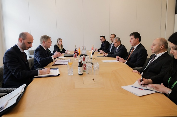 President Nechirvan Barzani meets with the UK Secretary of State for Defense