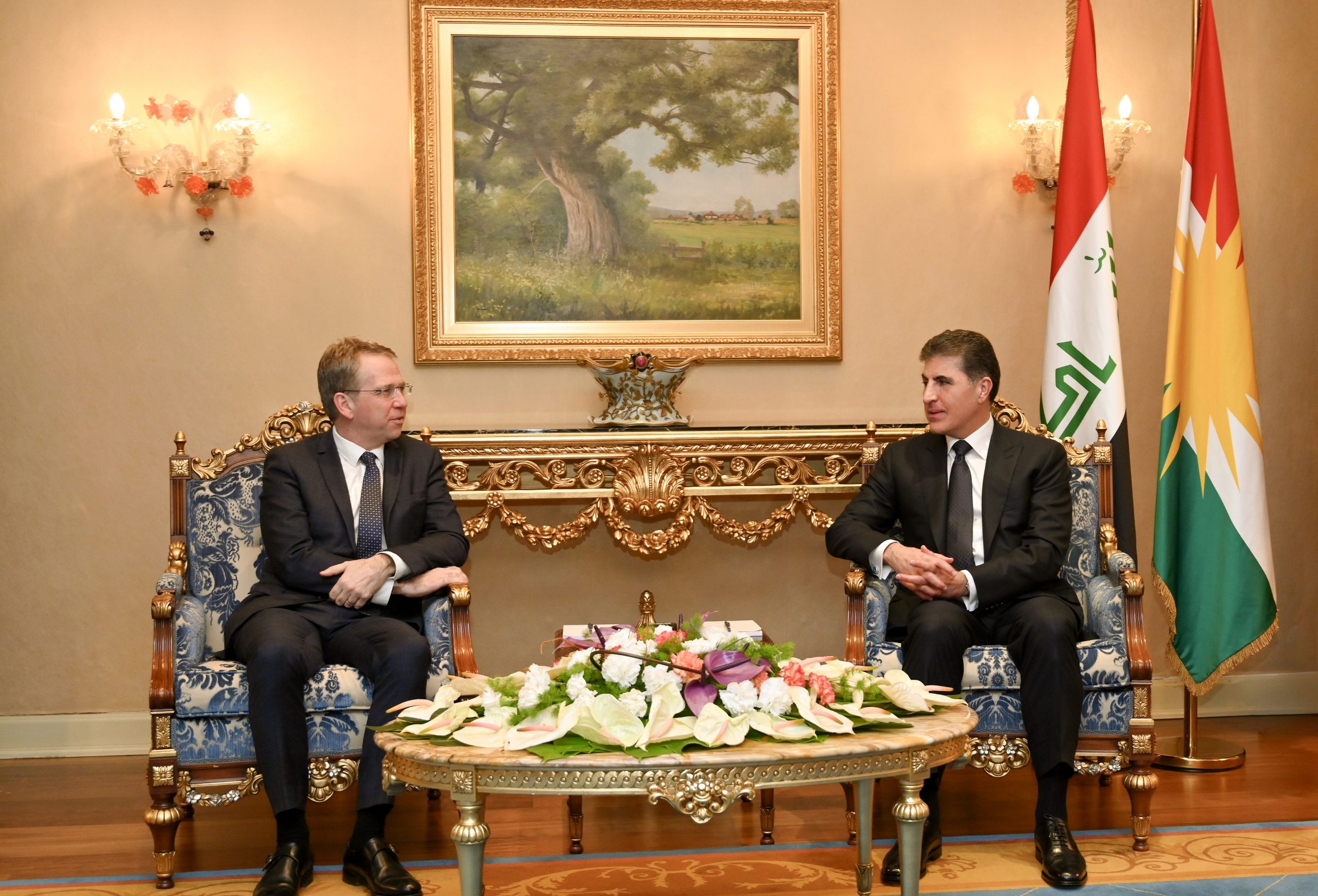 President Nechirvan Barzani receives the new French Ambassador to Iraq
