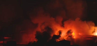 اندلاع حريق كبير في سوق الملابس المستعملة بأربيل