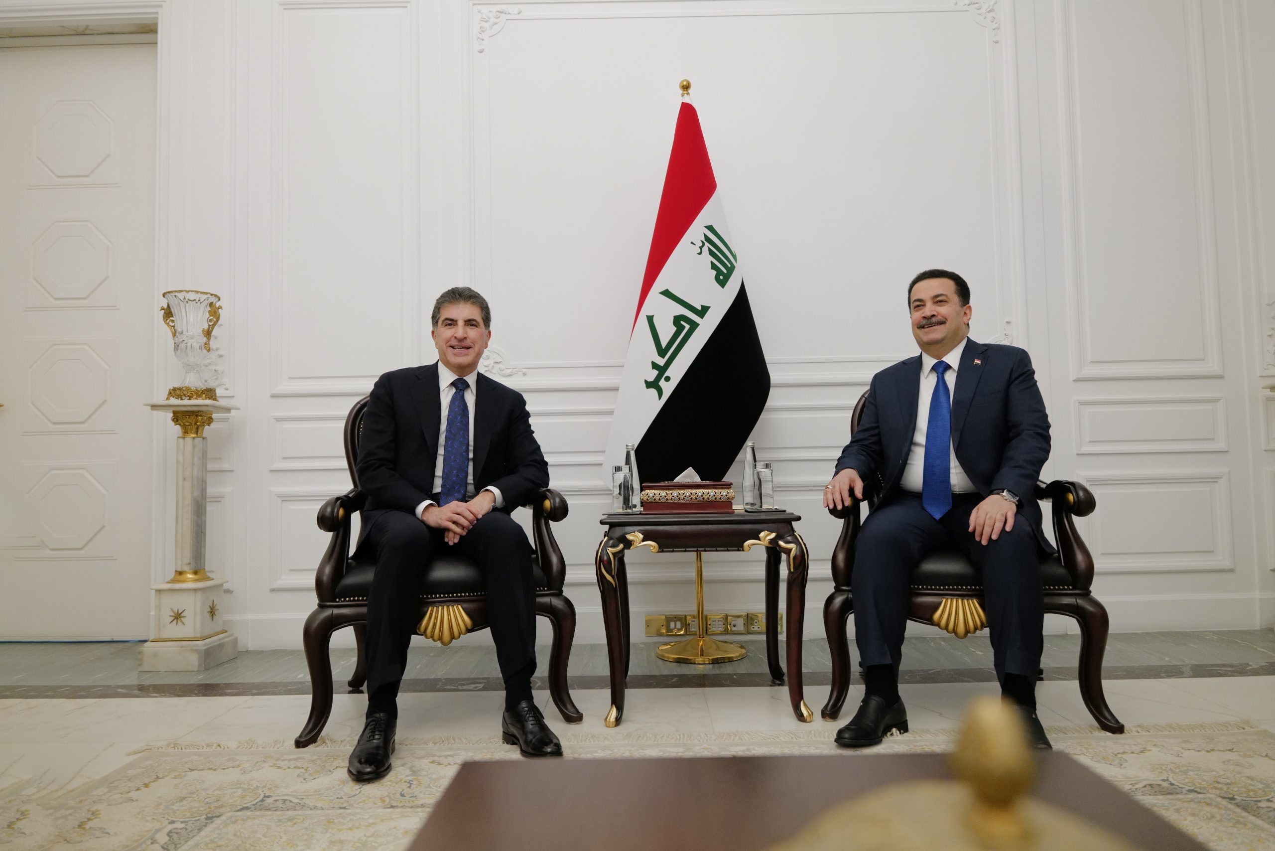 President Nechirvan Barzani meets with Iraq’s Prime Minister Mohammed Shia’ al-Sudani