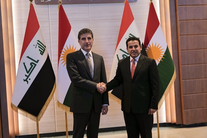 President Nechirvan Barzani meets with Iraqi National Security Advisor Qasim al-Araji
