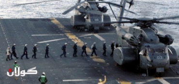 US Navy Helicopter Crashes; Search on for 5 Crew