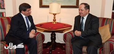 President Barzani meets Turkish FM Davutoglu in Davos